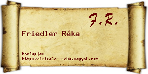 Friedler Réka névjegykártya