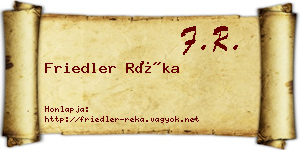 Friedler Réka névjegykártya