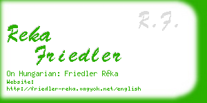 reka friedler business card